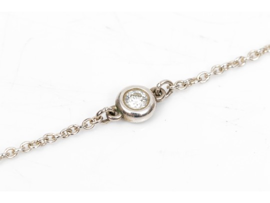 Sterling Tiffany & Co. Peretti Turquoise And Diamond Necklace