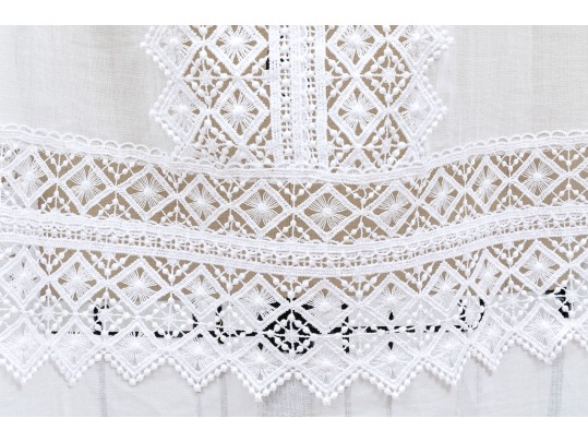 Charo Ruiz, Ibiza, Lovely White Cotton Lace Edged Maxi Dress, Size M