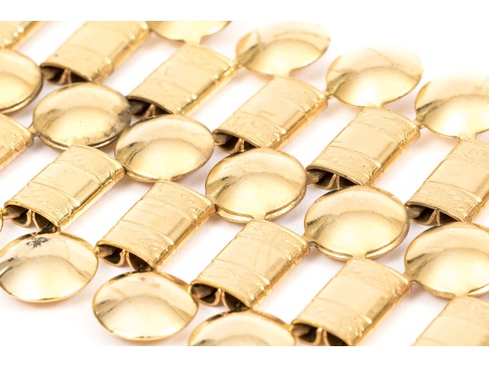 Pair Of Fabulous Vintage 1970's Gold Tone Metal Link Belts