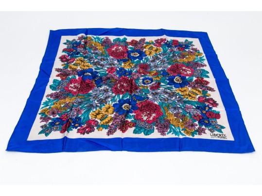 Assorted Lot Of Three Vintage Silk Scarves, Including Liberty