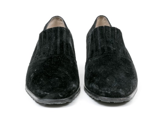 Salvatore Ferragamo Handsome Black Suede Loafer, Size 10B