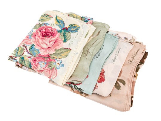 Ralph Lauren Lot Of Assorted Pastel Floral Motif Scarves