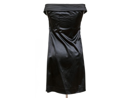 Diane Von Furstenburg Stunning Sleeveless Black Silk Sheath Dress, Size 10