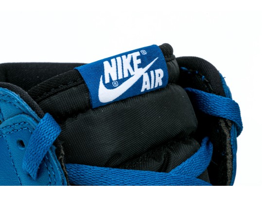Nike Chic Leather High Top Air Jordans, Black, Blue, White, Size 11