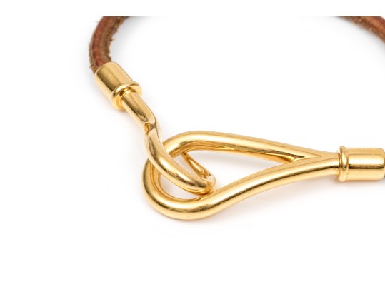 Hermes Stylish Leather Hook And Loop Bracelet