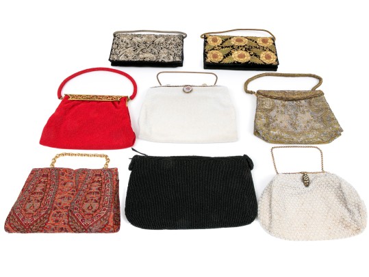 Assorted Lot Of Eight Vintage Beaded And Fabric Bags