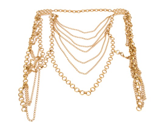 Spectacular Vintage 1970's Wide Cascading Metal Link Belt