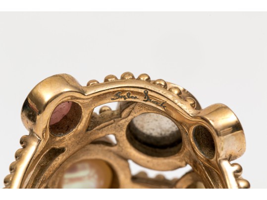 Artistic Stephen Dweck Quartz And Amethyst Ring, Size 7