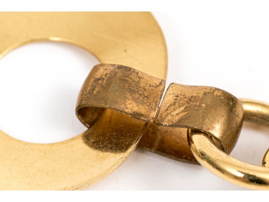 Pair Of Chic Vintage 70's Gucci Style Metal And Acrylic Link Belts