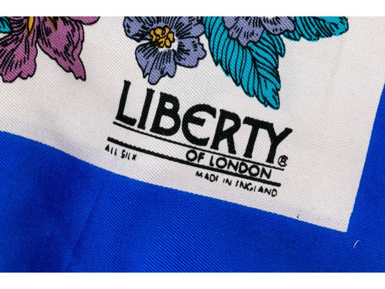 Assorted Lot Of Three Vintage Silk Scarves, Including Liberty