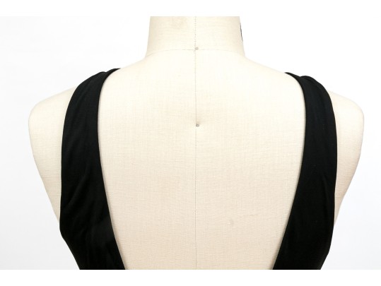 Diane Von Furstenburg Refined Floor Length Black Gathered Sleeveless Dress, Size 6