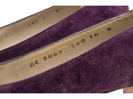 Salvatore Ferragamo Striking Purple Suede Pumps, Size 10B