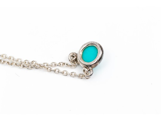 Sterling Tiffany & Co. Peretti Turquoise And Diamond Necklace