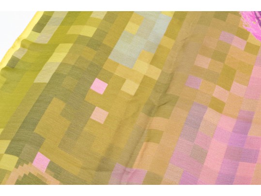 Givenchy Lovely Purple And Green Vintage Silk Scarf