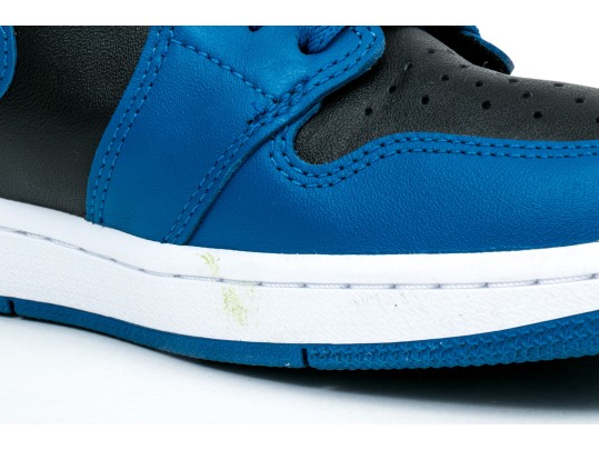 Nike Chic Leather High Top Air Jordans, Black, Blue, White, Size 11