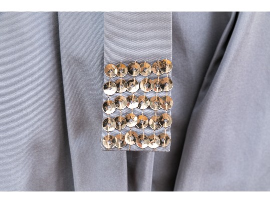 Hoss Beautiful Grey Bedazzled Sleeveless Dress, Size 42, With Belt