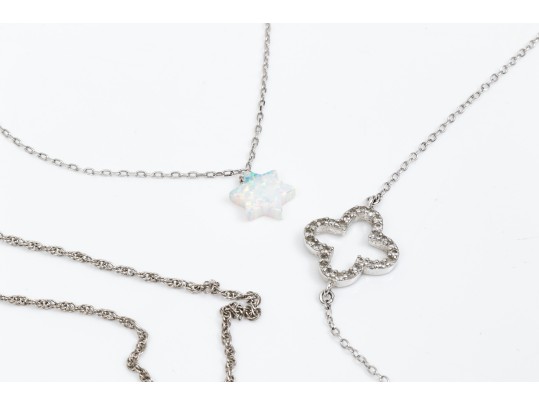 Three Sterling Chain Necklaces