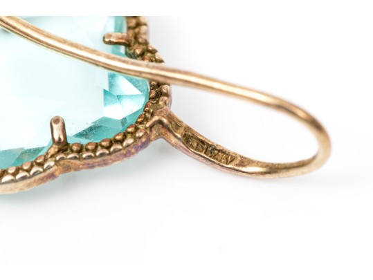 Sterling Aventurine And Blue Zirconia Earrings