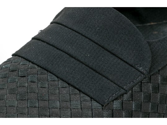 Bally Handsome Black Basketweave Fabric Loafers, Size 7 M