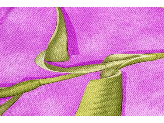 Salvatore Ferragamo Lovely Purple And Green Vintage Silk Tulip Motif Scarf
