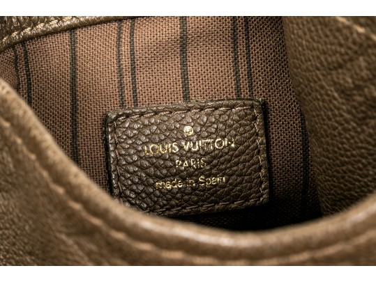Louis Vuitton Beautiful Brown Taupe Embossed Leather Hobo Bag