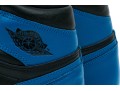 Nike Chic Leather High Top Air Jordans, Black, Blue, White, Size 11
