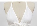 Diane Von Furstenburg Lovely White Linen Embroidered Halter Dress, Size M