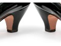 Salvatore Ferragamo Decorative Black Patent Leather Pump With Decorative Top, Size 40B