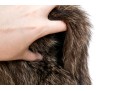 The Tepper Collection NY Tannish Brown Raccoon Fur Hooded Zip Jacket