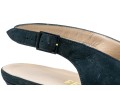 Salvatore Ferragamo Fun Blue Suede And Grosgain Slingback Wedges, Size 10B