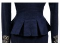 Blumarine Eye-catching Blue Wool And Cashmere Skirt Suit, Size 44 Italy (USA 8)