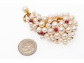 14k Yellow Gold Spectacular Cultured Pearl Cluster Brooch