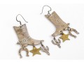 Playful Cowboy Boot And Charm Sterling Earrings
