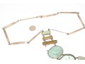 Sterling Silver Magnificent Green Sea Glass Bib Necklace, With Handwrought Chain