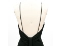 Andrea Polizzi Elegant Black Gathered Floor Length Sleeveless Dress, Size 4