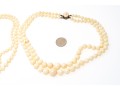 Lovely Lot Of Fwo Vintage Double Strands Of Graduated Coral Bead Necklaces