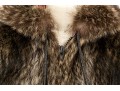 The Tepper Collection NY Tannish Brown Raccoon Fur Hooded Zip Jacket