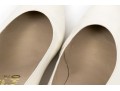 Salvatore Ferragamo Classic Light Ivory Leather Pumps, Size 10B