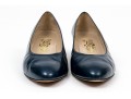 Salvatore Ferragamo Classic Navy Blue Leather Pumps, Size 10B