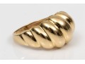 Bold 18K Ribbed Dome Ring, Size 6.75+