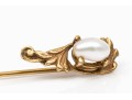 Two 14K Vintage Cameo And Pearl Stick Pins