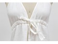 Diane Von Furstenburg Lovely White Linen Embroidered Halter Dress, Size M