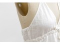 Diane Von Furstenburg Lovely White Linen Embroidered Halter Dress, Size M