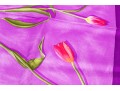 Salvatore Ferragamo Lovely Purple And Green Vintage Silk Tulip Motif Scarf