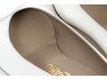 Salvatore Ferragamo Striking White Leather Embellished Pumps, Size 10B