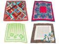 Assorted Lot Of Four Vintage French Silk Scarves, Including Rodier
