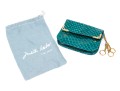 Judith Leiber Handsome Teal Lizard Mini Purse/key Chain