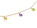 14K Chain Necklace With Colorful Stationed Stones