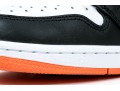 Nike Discernable Leather High Top Air Jordans, Black, White And Orange, Size 11