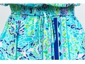 Lilly Pulitzer Cheerful Turquoise And Green Strapless Maxi Dress, Size Small